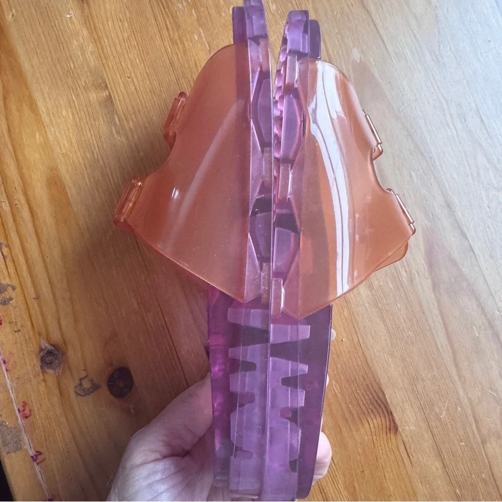 Mini Melissa pink plastic jelly slide sandals size2